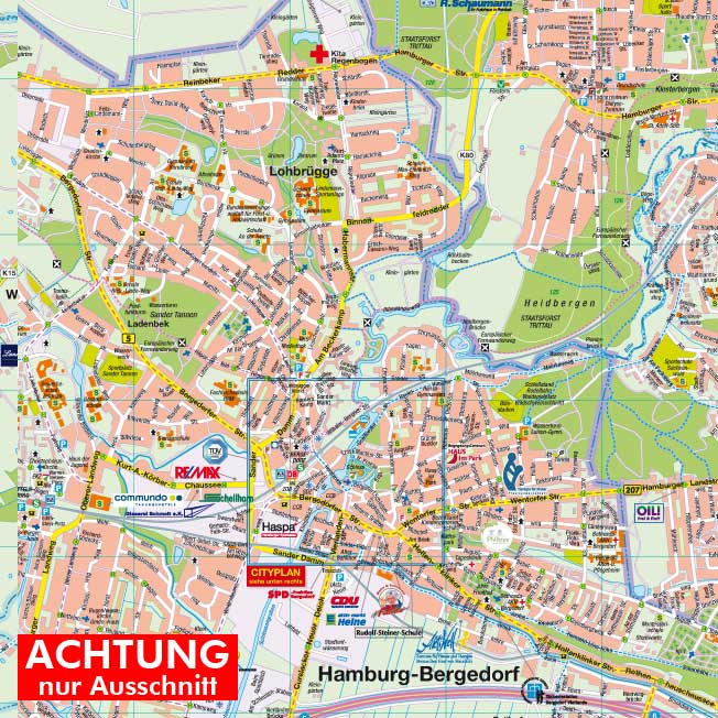 Bergedorf 1:20.000 mit Vierlande und Marschlande 1:30.000 › Hartmann