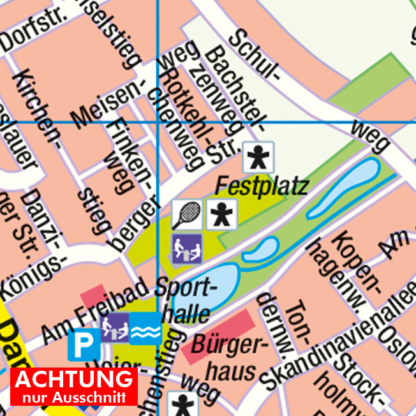 Stadtplan Quickborn mit Bönningstedt und Hasloh, Ellerau und Alveslohe ...