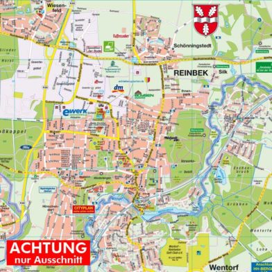 Reinbek, Glinde, Wentorf bei Hamburg 1:20.000 mit komplettem