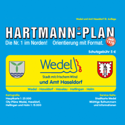 Wedel und Haseldorf, 1:25.000 Stadtplan und Amtsplan