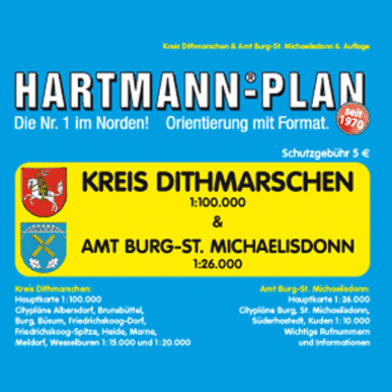 Kreis Dithmarschen 1 : 100.000 mit Amt Burg-St. Michaelisdonn 1 : 26.000, Kreiskarte und Amtsplan